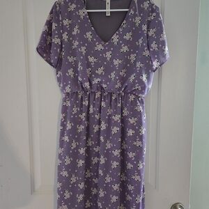 Vanilla Bay Lavender Floral Midi Dress